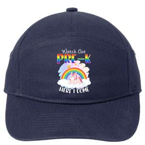 Watch Out Pre K Back To School Unicorn Teacher Gift 7-Panel Snapback Hat