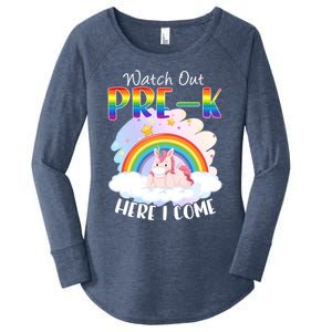 Watch Out Pre K Back To School Unicorn Teacher Gift Women's Perfect Tri Tunic Long Sleeve Shirt