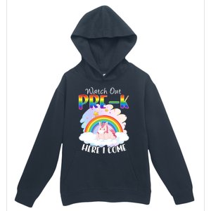 Watch Out Pre K Back To School Unicorn Teacher Gift Urban Pullover Hoodie