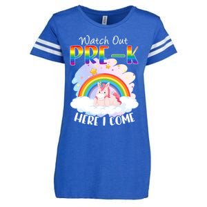 Watch Out Pre K Back To School Unicorn Teacher Gift Enza Ladies Jersey Football T-Shirt