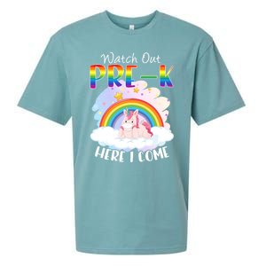 Watch Out Pre K Back To School Unicorn Teacher Gift Sueded Cloud Jersey T-Shirt