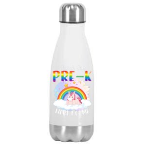 Watch Out Pre K Back To School Unicorn Teacher Gift Stainless Steel Insulated Water Bottle