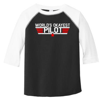 Worlds Okayest Pilot Funny Aviator Aviation Flying Mens Toddler Fine Jersey T-Shirt