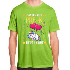 Watch Out Pre K Here I Come First Day Unicorn Gift Adult ChromaSoft Performance T-Shirt