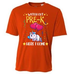 Watch Out Pre K Here I Come First Day Unicorn Gift Cooling Performance Crew T-Shirt