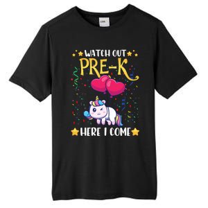 Watch Out Pre K Here I Come First Day Unicorn Gift Tall Fusion ChromaSoft Performance T-Shirt