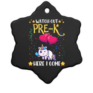 Watch Out Pre K Here I Come First Day Unicorn Gift Ceramic Star Ornament