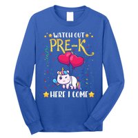 Watch Out Pre K Here I Come First Day Unicorn Gift Long Sleeve Shirt