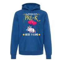 Watch Out Pre K Here I Come First Day Unicorn Gift Premium Hoodie