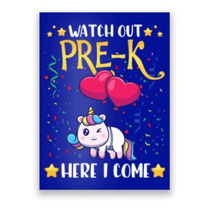 Watch Out Pre K Here I Come First Day Unicorn Gift Poster