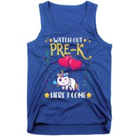 Watch Out Pre K Here I Come First Day Unicorn Gift Tank Top