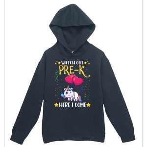 Watch Out Pre K Here I Come First Day Unicorn Gift Urban Pullover Hoodie