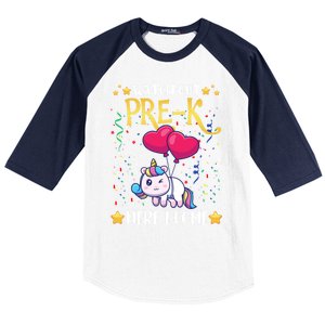 Watch Out Pre K Here I Come First Day Unicorn Gift Baseball Sleeve Shirt