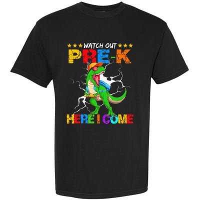 Watch Out Prek Here I Come Dinosaur Back To School Garment-Dyed Heavyweight T-Shirt