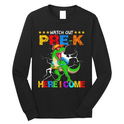 Watch Out Prek Here I Come Dinosaur Back To School Long Sleeve Shirt