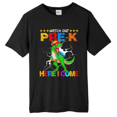 Watch Out Prek Here I Come Dinosaur Back To School Tall Fusion ChromaSoft Performance T-Shirt