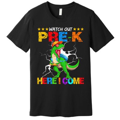 Watch Out Prek Here I Come Dinosaur Back To School Premium T-Shirt