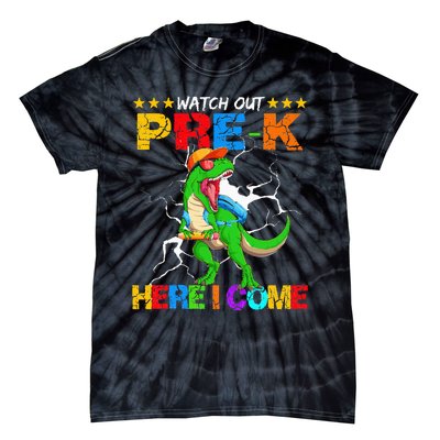 Watch Out Prek Here I Come Dinosaur Back To School Tie-Dye T-Shirt