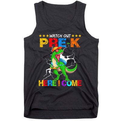 Watch Out Prek Here I Come Dinosaur Back To School Tank Top