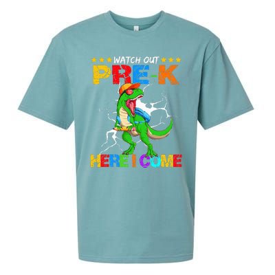 Watch Out Prek Here I Come Dinosaur Back To School Sueded Cloud Jersey T-Shirt