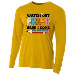 Watch Out PreK Here I Come Back To School Groovy Cool Gift Cooling Performance Long Sleeve Crew