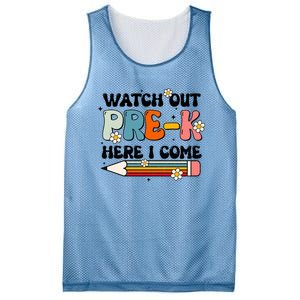 Watch Out PreK Here I Come Back To School Groovy Cool Gift Mesh Reversible Basketball Jersey Tank