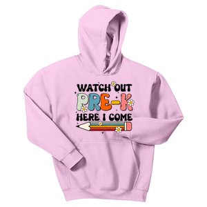 Watch Out PreK Here I Come Back To School Groovy Cool Gift Kids Hoodie