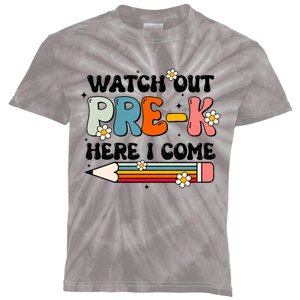 Watch Out PreK Here I Come Back To School Groovy Cool Gift Kids Tie-Dye T-Shirt