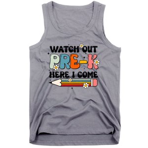 Watch Out PreK Here I Come Back To School Groovy Cool Gift Tank Top