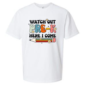 Watch Out PreK Here I Come Back To School Groovy Cool Gift Sueded Cloud Jersey T-Shirt