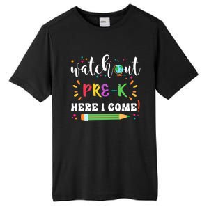 Watch Out PreK Here I Come Back To School Student Funny Gift Tall Fusion ChromaSoft Performance T-Shirt