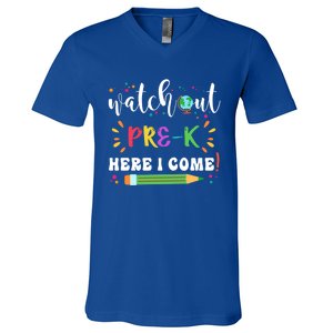 Watch Out PreK Here I Come Back To School Student Funny Gift V-Neck T-Shirt