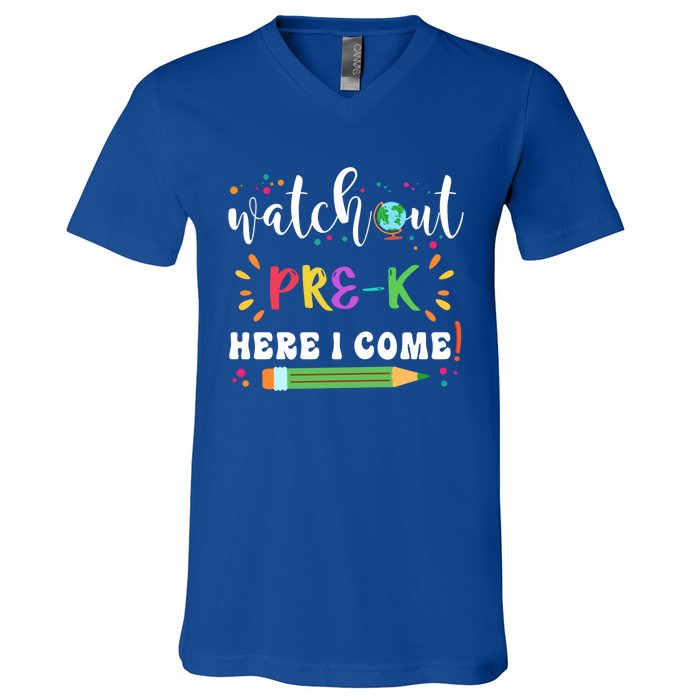 Watch Out PreK Here I Come Back To School Student Funny Gift V-Neck T-Shirt