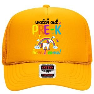 Watch Out PreK Here I Come Pre K High Crown Mesh Back Trucker Hat