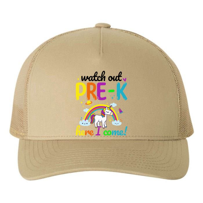 Watch Out PreK Here I Come Pre K Yupoong Adult 5-Panel Trucker Hat