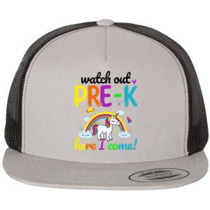 Watch Out PreK Here I Come Pre K Flat Bill Trucker Hat