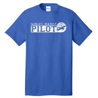 Worlds Okayest Pilot Funny Pilot Gift Tall T-Shirt