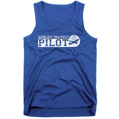 Worlds Okayest Pilot Funny Pilot Gift Tank Top