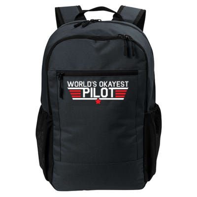 Worlds Okayest Pilot Funny Aviator Aviation Flying Daily Commute Backpack