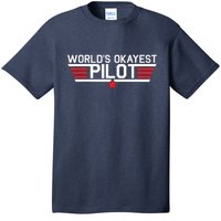 Worlds Okayest Pilot Funny Aviator Aviation Flying T-Shirt