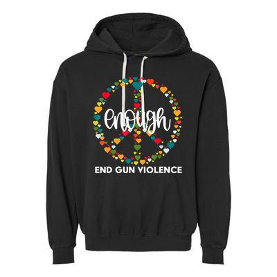 Wear Orange Peace Sign Enough End Gun Violence Garment-Dyed Fleece Hoodie