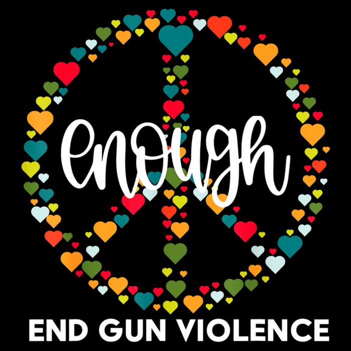 Wear Orange Peace Sign Enough End Gun Violence Women's V-Neck T-Shirt