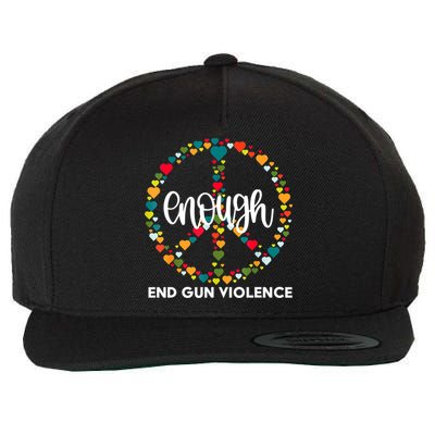 Wear Orange Peace Sign Enough End Gun Violence Wool Snapback Cap