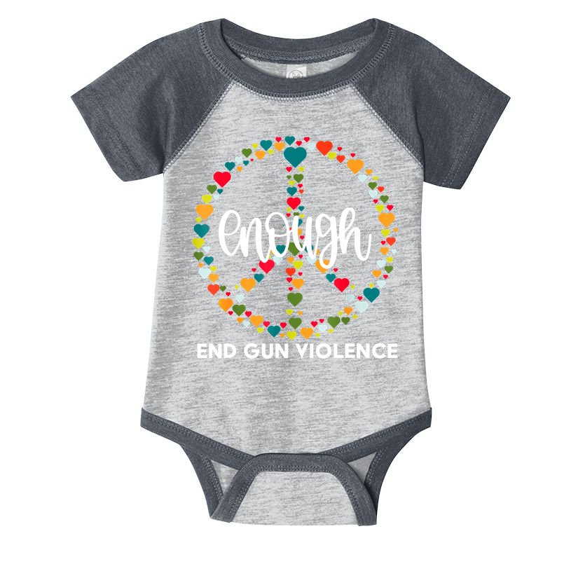 Wear Orange Peace Sign Enough End Gun Violence Infant Baby Jersey Bodysuit