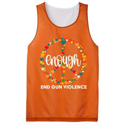 Wear Orange Peace Sign Enough End Gun Violence Mesh Reversible Basketball Jersey Tank