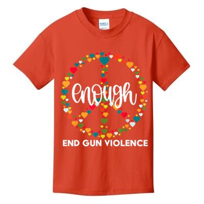 Wear Orange Peace Sign Enough End Gun Violence Kids T-Shirt