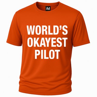 Worlds Okayest Pilot Cooling Performance Crew T-Shirt