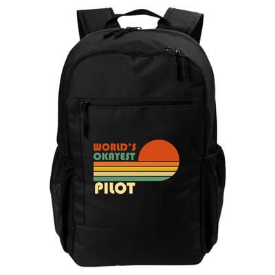 Worlds Okayest Pilot Funny Retro Funny Gift Backpack