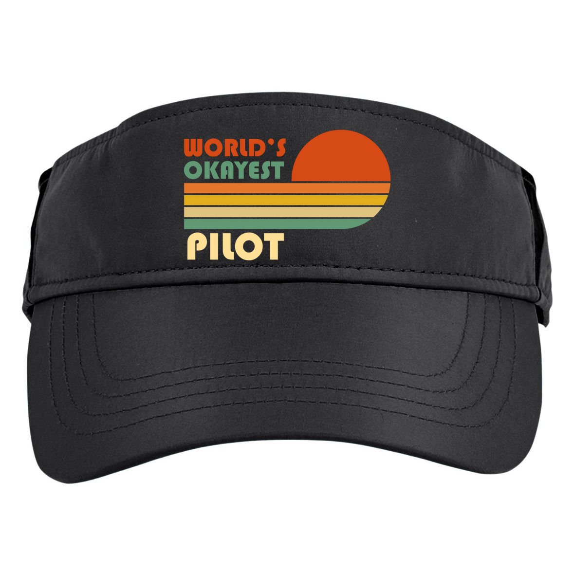 Worlds Okayest Pilot Funny Retro Funny Gift Adult Drive Performance Visor