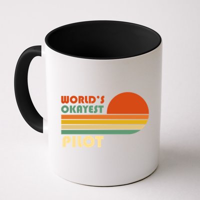 Worlds Okayest Pilot Funny Retro Funny Gift Mug